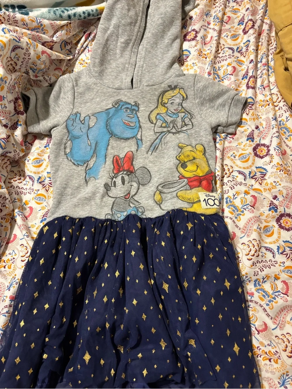 Disney Gray Kids Hoodie with Blue Character Detail #9